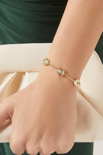 سوار كارلي مرصع بالكريستال معدن مطلي ذهب عيار 18‏