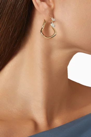 Calino Crystal Earrings in 18kt Gold-plated Metal