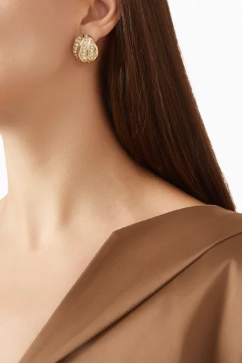 Twerti Crystal Stud Earrings in 18kt Gold-plated Metal