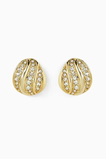 Twerti Crystal Stud Earrings in 18kt Gold-plated Metal