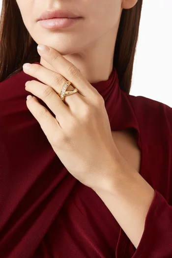 Xeni Pavé Band Ring in 18kt Gold-plated Metal