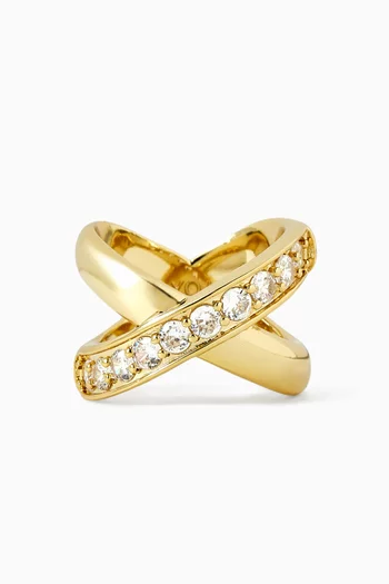 Xeni Pavé Band Ring in 18kt Gold-plated Metal