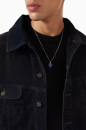 Lapis Pentagon Necklace in Sterling Silver