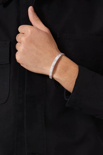 Ridge Cuff Bracelet in Sterling Silver