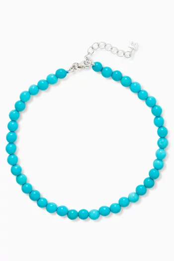 Turquoise Beaded Bracelet in Sterling Silver