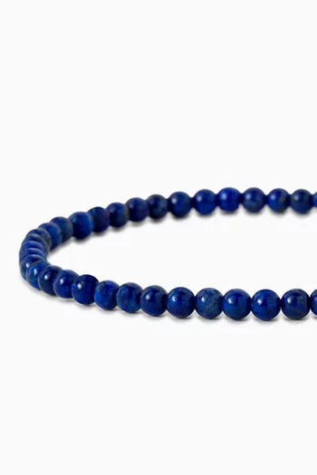 Lapis Beaded Bracelet in Sterling Silver