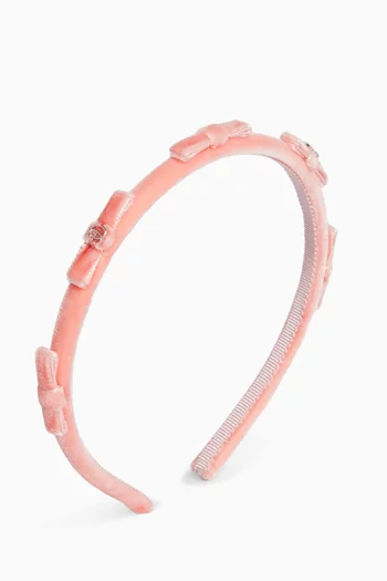 طوق رأس بشعار حرف G مزدوج مخملي 