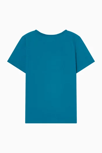 تي شيرت بطبعة شعار الماركة قطن