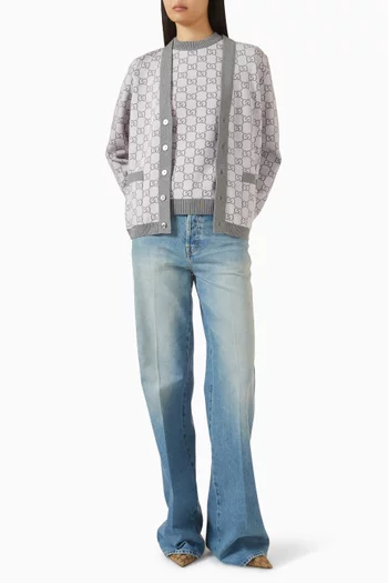 سترة بوجهين وشعار حرفي GG‏ جاكار وصوف