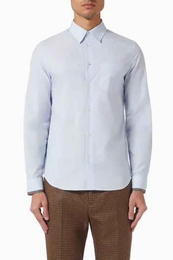 Web Trim Striped Shirt in Cotton