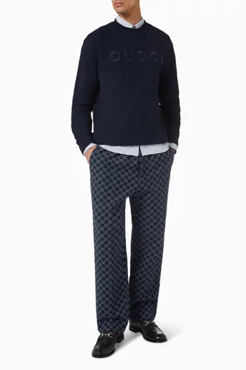 سويت شيرت مطرز بشعار الماركة قطن