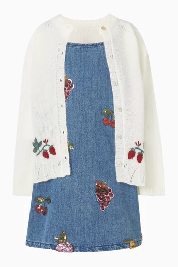 فستان ماجوت بحمالات مطرز بالترتر