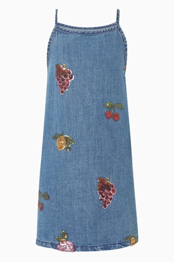 فستان ماجوت بحمالات مطرز بالترتر