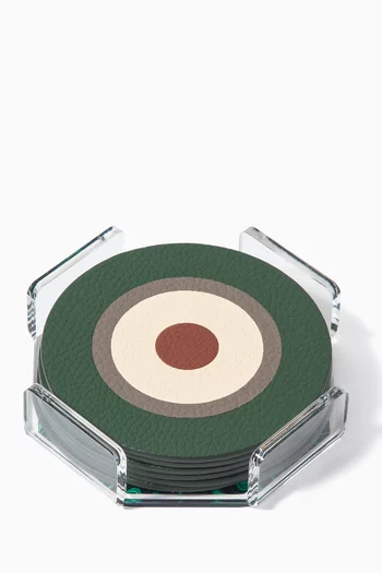 Stella Coasters in Leather, Set of 6