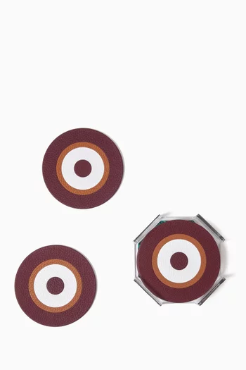 Stella Coasters in Leather, Set of 6