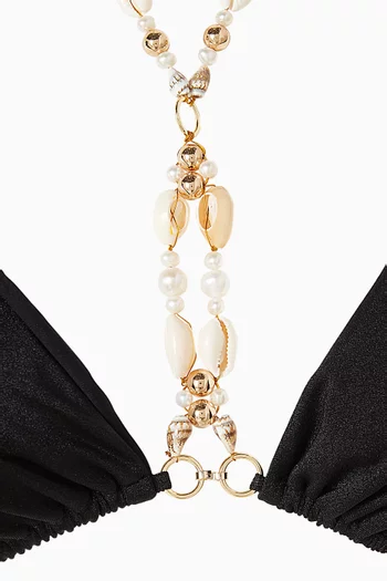 Pearl & Shell Chain Triangle Bikini Set