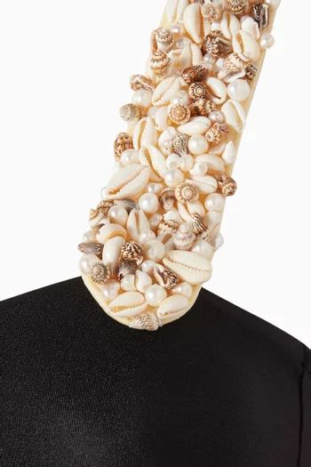 Pearl & Shell-embellished One-piece Swimsuit