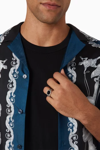 خاتم أرمور مرصع بحجر أونيكس فضة إسترلينية