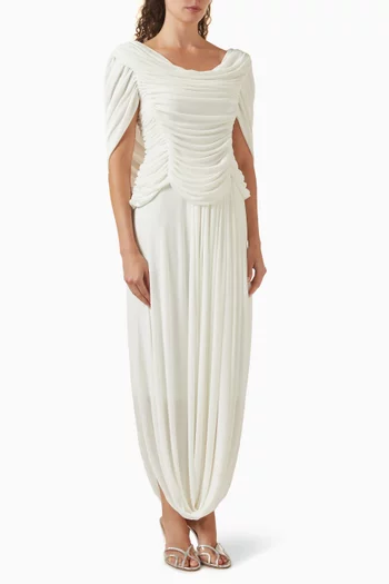 Cascade Draped Midi Dress