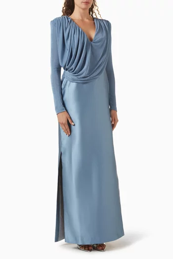 فستان ايمينانس طويل بدرابيه