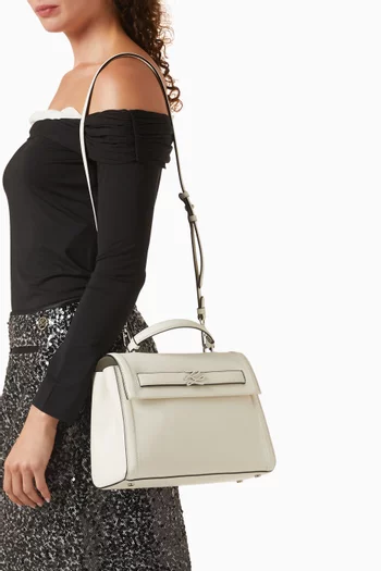 Medium K/Autograph Top-handle Bag in Leather