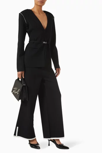 Wide-leg Knit Pants in Viscose Blend