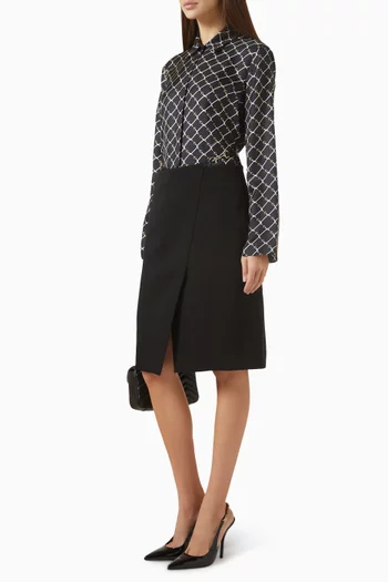 تنورة بتصميم ملفوف صوف