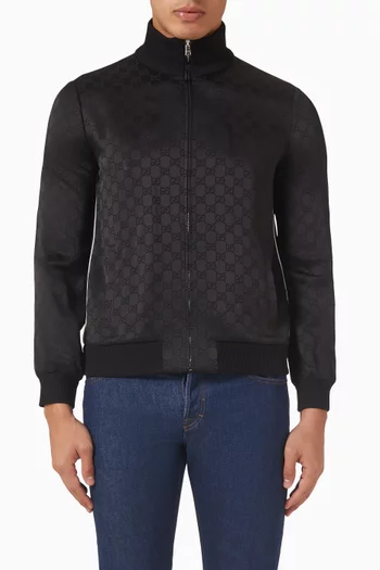 GG Jacquard Zip Jacket in Viscose-blend