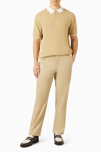 Contrast Collar Polo Shirt in Cotton