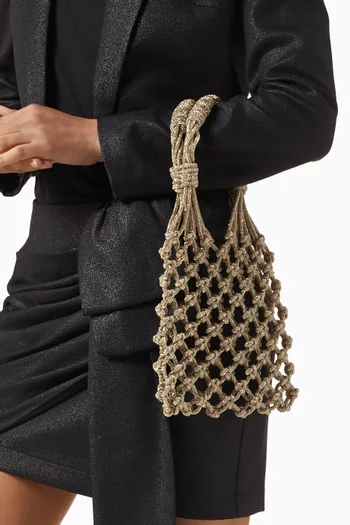 Knotted Crystal Tote Bag in Mesh