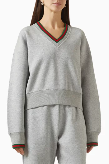 سويت شيرت بشريط ويب قطن جيرسيه