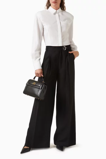 Belt Detail Wide-leg Pants