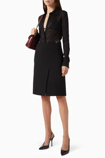 تي شيرت بولو بنقشة شعار حرفي GG‏ جيرسيه وجاكار