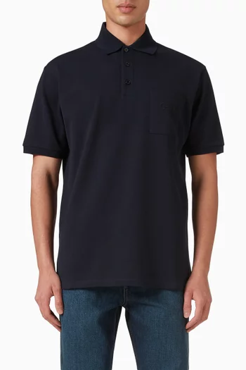 Embroidered Logo Polo T-shirt in Cotton-piqué