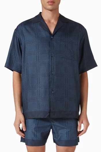 Printed Bowling Shirt in Silk