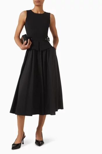 Belted Open-back Dress