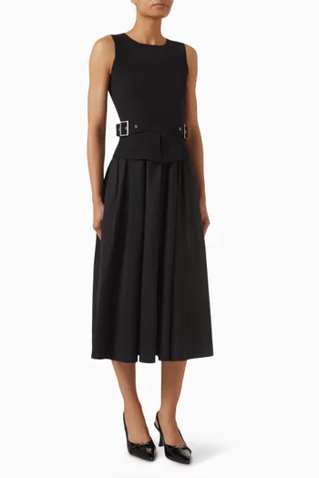 Belted Open-back Dress