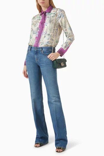 قميص بنقشة حرير تويل