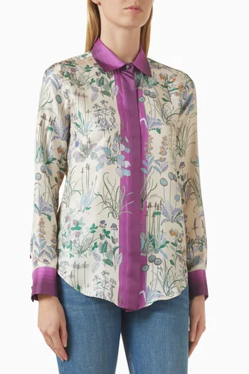 قميص بنقشة حرير تويل