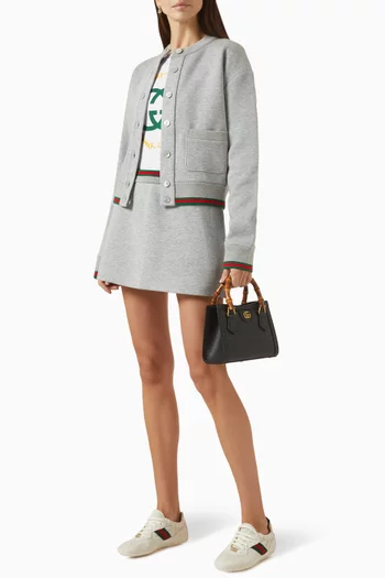 تنورة قصيرة بشريط ويب قطن وجيرسيه