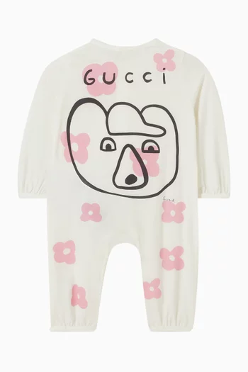 Graphic-print Romper in Cotton