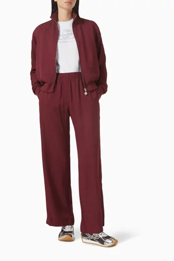 بنطال بيجاما بنقشة شعار الماركة حرير