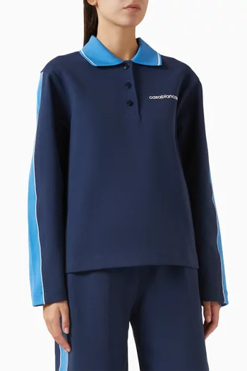 Punto Polo Sweatshirt in Organic Cotton Blend