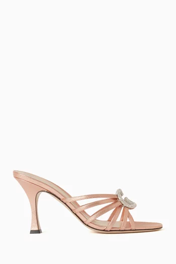 Crystal GG 85 Sandals in Metallic Leather