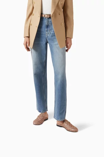 Embellished Horsebit Mules in Leather