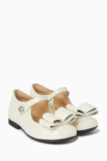 Bow Ballet Flats in Leather