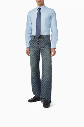 Web-detail Driver Shoes in Leather