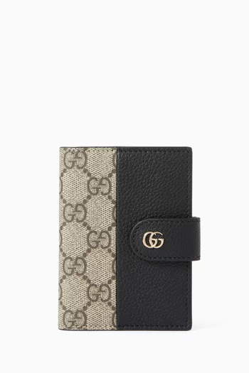 GG Marmont Card Case in Leather & GG Supreme Canvas