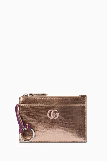 GG Marmont Zip Key Pouch in Patent Leather