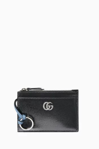 GG Marmont Zip Key Pouch in Patent Leather